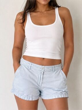 Light Blue Casual Chino Shorts